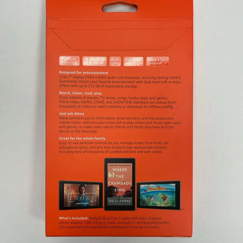 Fire 7 tablet with bonus cover